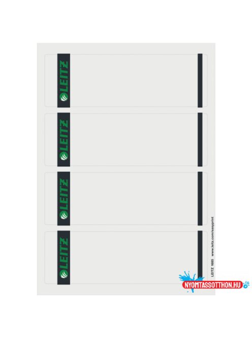 Leitz Cserecímke, iratrendezőhöz, öntapadó, 61x192 mm, LEITZ, szürke