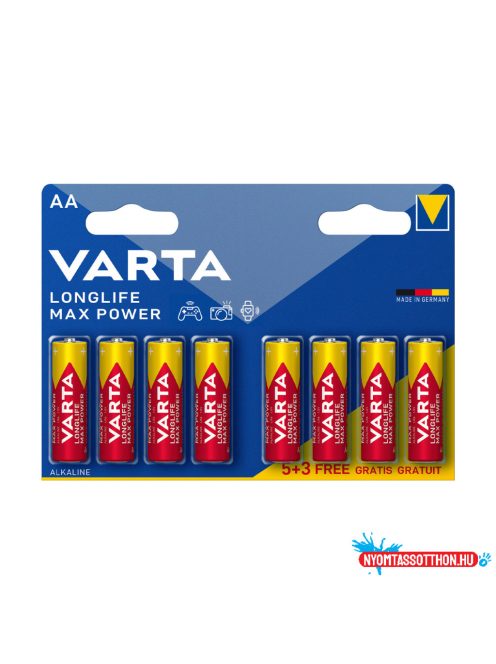 VARTA Longlife Max Power Alkáli Ceruza Elem AA B5+3