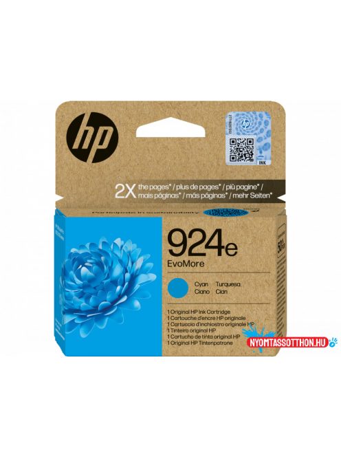 HP 4K0U7NE Tintapatron Cyan 800 oldal kapacitás No.924e EvoMore