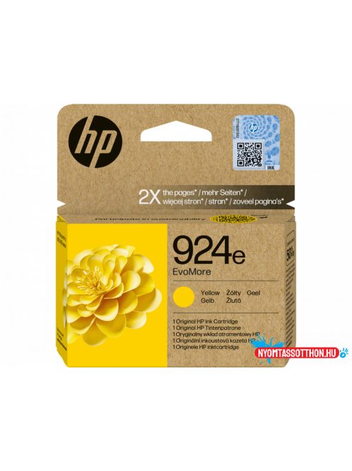 HP 4K0U9NE Tintapatron Yellow 800 oldal kapacitás No.924e EvoMore