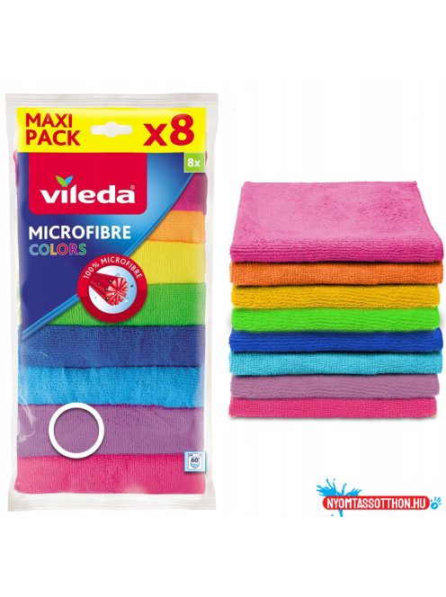 Mikroszálas törlőkendő 8 db/csomag Vileda Color 8 színű_F18597