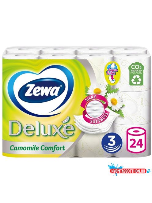 Toalettpapír 3 rétegű kistekercses 24 tekercs/csomag Camomile Comfort Deluxe Zewa