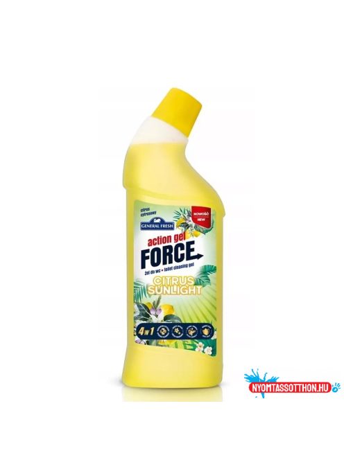 WC tisztító gél 1 liter Action Gel Force Citrus