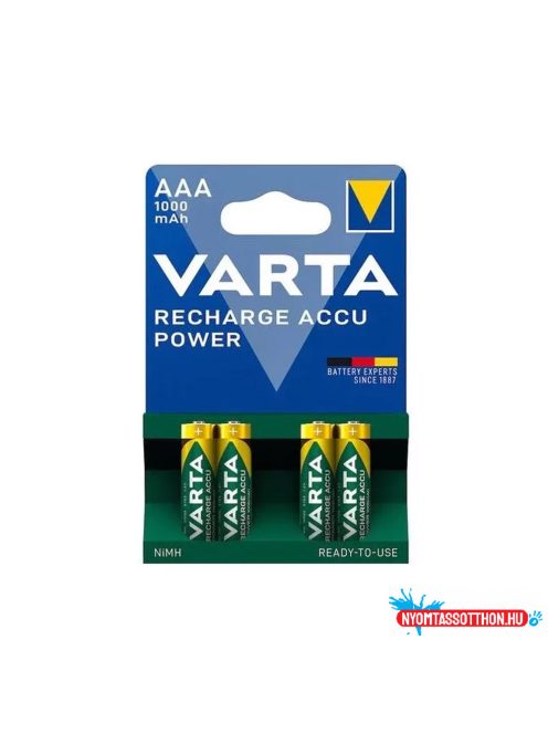 Elem tölthető akku AAA mikro 1000 mAH Power 4 db/csomag, Varta