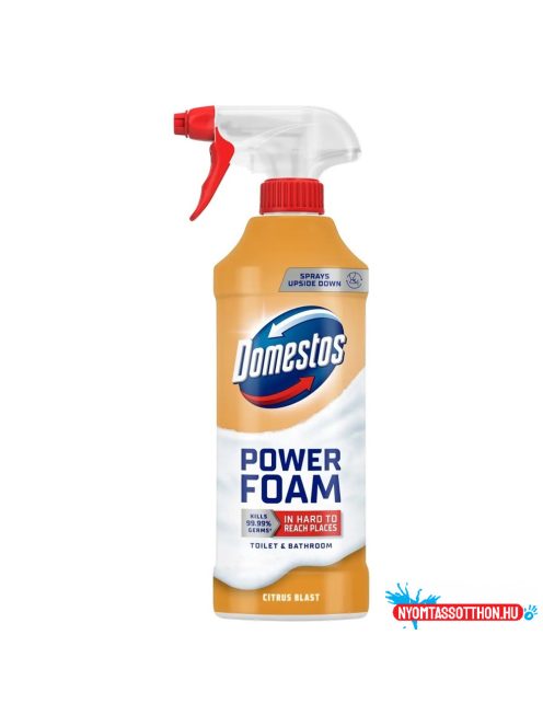 WC és fürdőszoba tisztító hab 435 ml Domestos Power Foam Citrus Blast