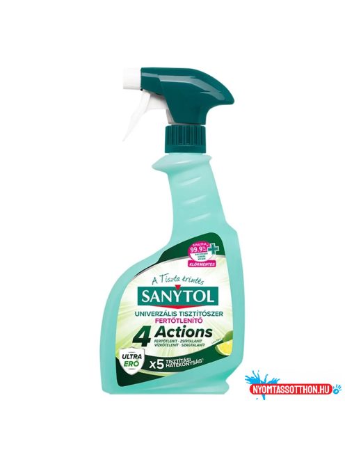 Fertőtlenítő hatású univerzális tisztítószer szórófejes 500 ml Lime Pure Sanytol_4 Actions