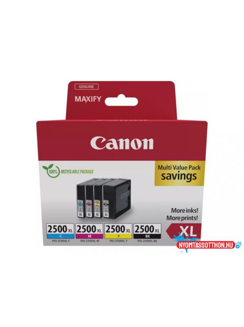 Canon PGI-2500XL Tintapatron Multipack 1x70,9 ml + 3x19,3 ml (Eredeti)