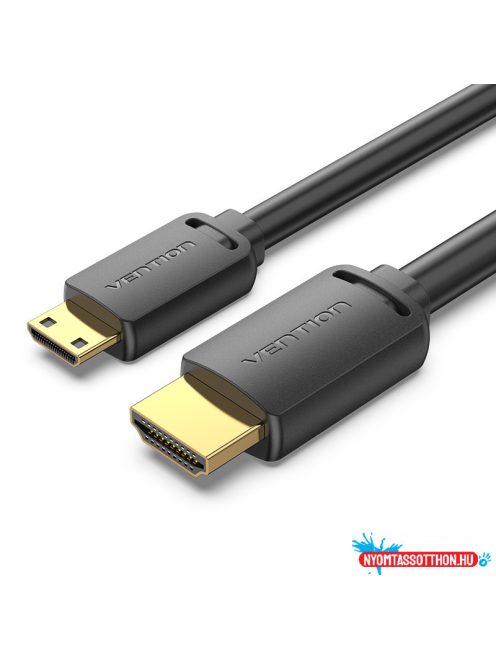 Vention HDMI-C/M -> HDMI-A/M (4K,HD, fekete), 1,5m, kábel