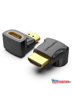 Vention HDMI/M (90fokos) -> HDMI/F (4K,fekete), adapter