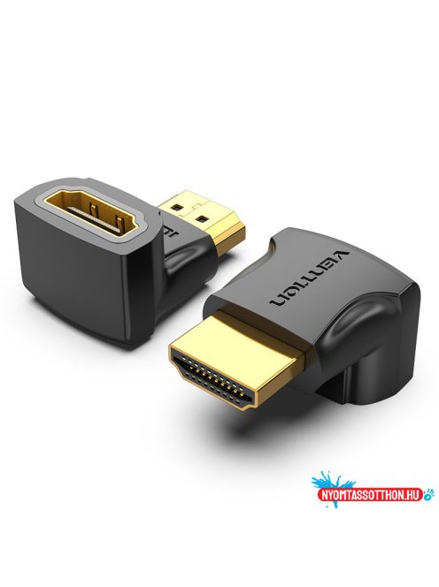 Vention HDMI/M (90fokos) -> HDMI/F (4K,fekete), adapter