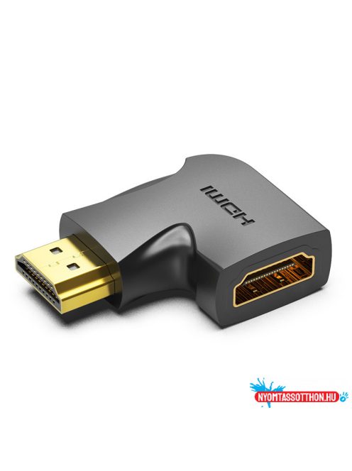 Vention HDMI/M (270fokos) -> HDMI/F (4K,síklapos, fekete), adapter