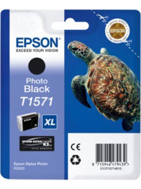 Epson T1571 Patron Black 26ml Stylus Photo R3000 (Eredeti)