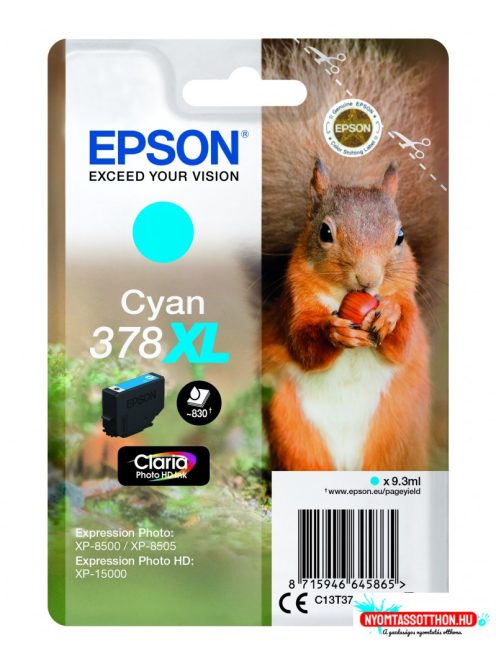 Epson T3792 Patron Cyan 9,3ml 378XL (Eredeti)