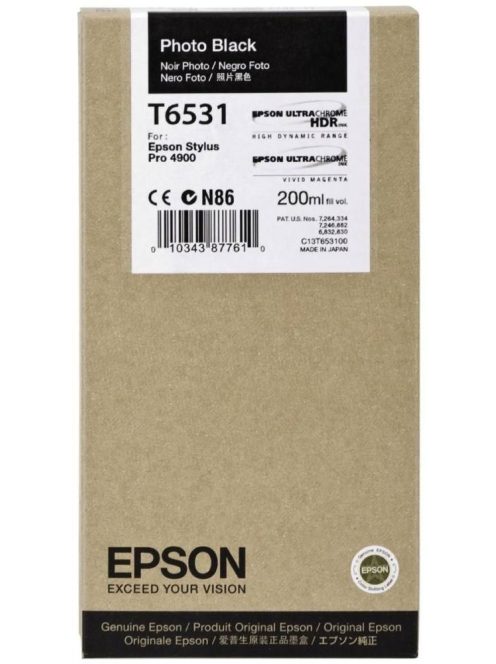 Epson T6061 Patron Photo Black 220ml (Eredeti)