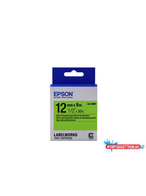 Epson LK-4GBF Black/Green 12mm szalag (9m)