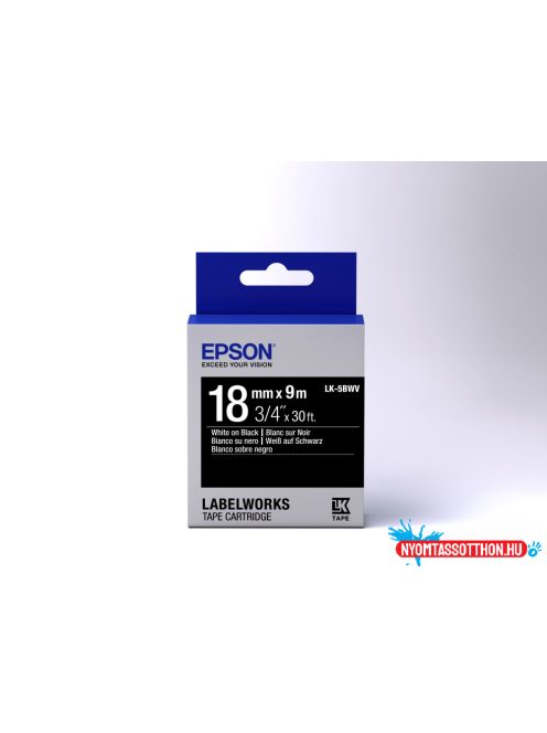 Epson LK-5BWV White/Black 18mm szalag (9m)