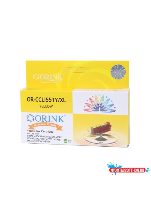 Canon CLI551XL tintapatron yellow ORINK