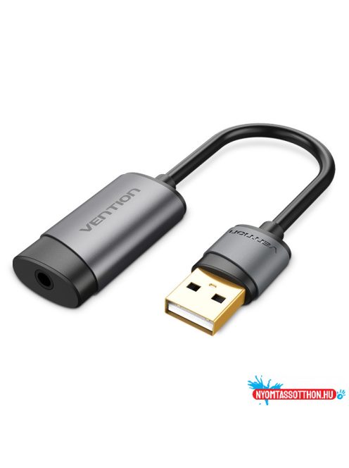 Vention USB 2.0 -> 3,5mm/F (külső, szürke, OMTP-CTIA), 0,15m,  hangkártya