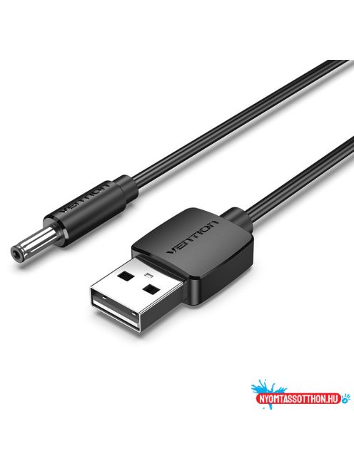 Vention USB-A -> 3.5mm jack/M, 1m, (5V, DC power, fekete), kábel