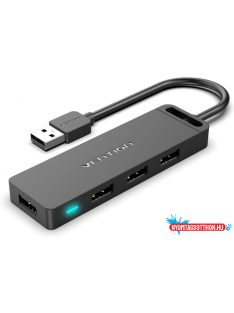 VENTION 4-Port USB 2.0 Hub táppal 0.5M Fekete