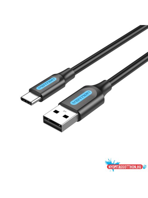 Vention USB-A 2.0/M -> USB-C/M, 1,5m,(3A,fekete), kábel