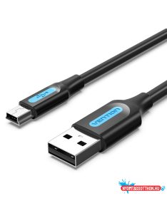   Vention USB-A 2.0/M ->  mini USB-B/M, 0,5m, (PVC,fekete), kábel