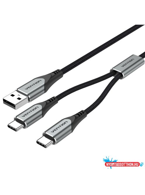 Vention USB-A/M -> 2*USB-C/M, 0,5m, (3A,60W), kábel