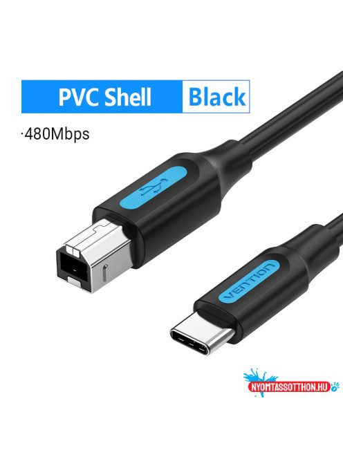 VENTION KÁBEL USB 2.0 C - B, 2A 1M Fekete