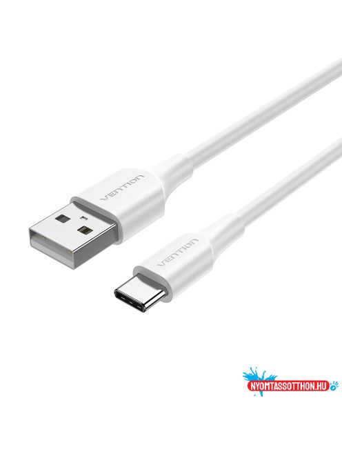 Vention USB-A 2.0/M -> USB-C/M, 1m,(3A,fehér), kábel