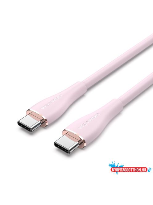 VENTION USB 2.0 Type-C M to 2 Type-C M 5A kábel  1.5M Pink Silicone Type