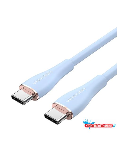 VENTION USB 2.0 Type-C M to 2 Type-C M 5A kábel  1.5M Blue Silicone Type