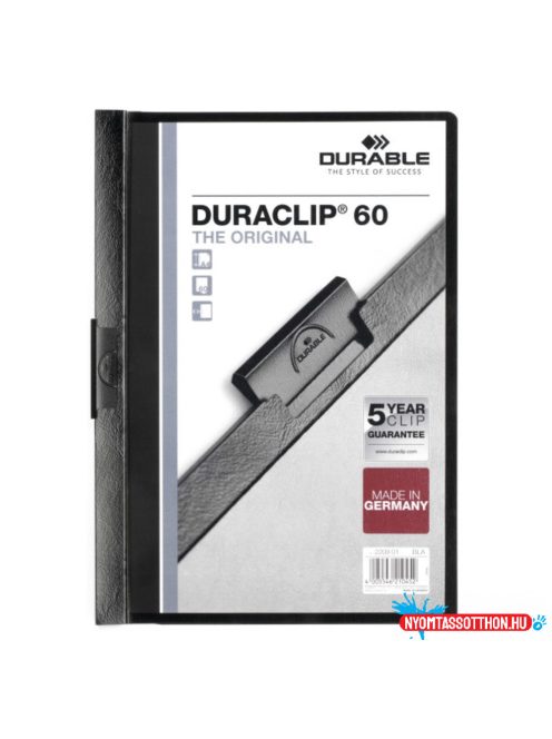 Klip mappa 60lap Durable Duraclip(R), fekete