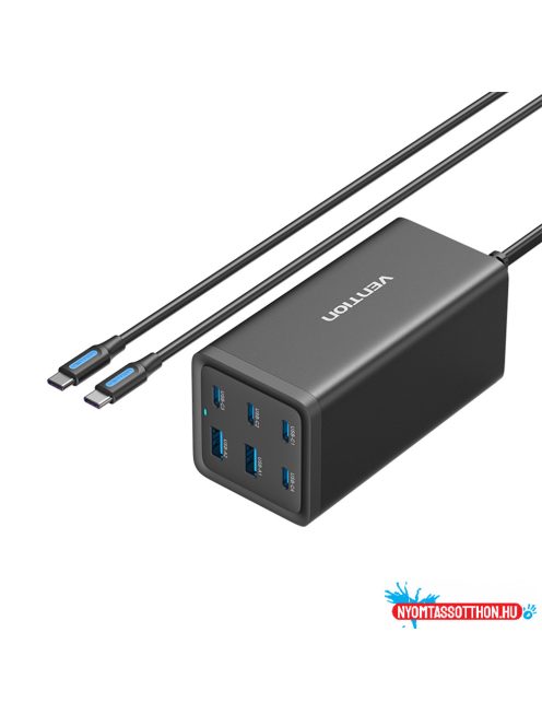 VENTION 6-Port USB Desktop Töltő Fekete