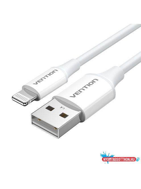 Vention USB-A 2.0 -> Lightning, (2,4A, fehér) 1m, kábel