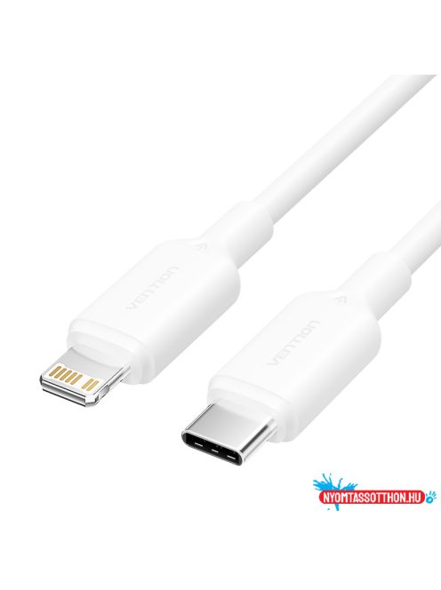 Vention USB-C 2.0 -> Lightning, (3A, fehér) 1m, kábel