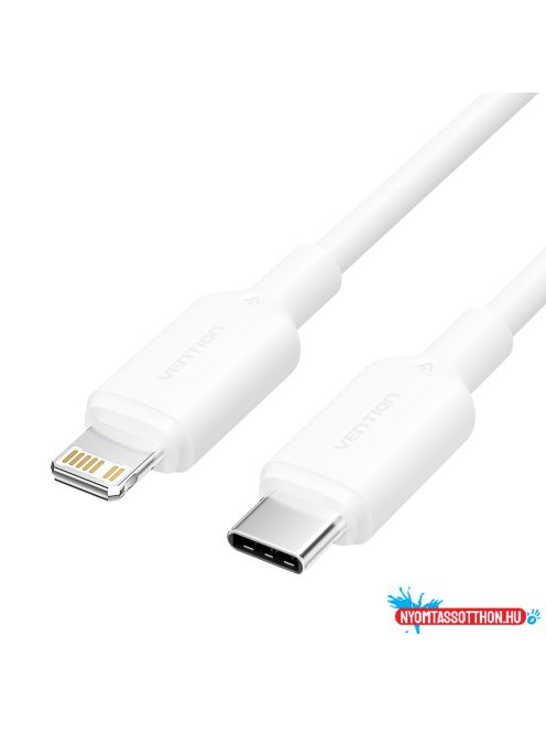 Vention USB-C 2.0 -> Lightning, (3A, fehér) 2m, kábel