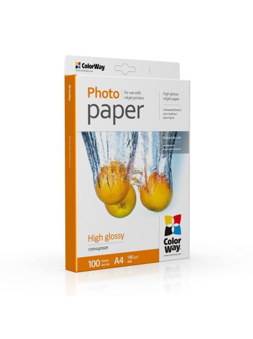 Fotópapír ColorWay PrintPro high glossy 180 g/m², A4, 100 lap PG180100A4