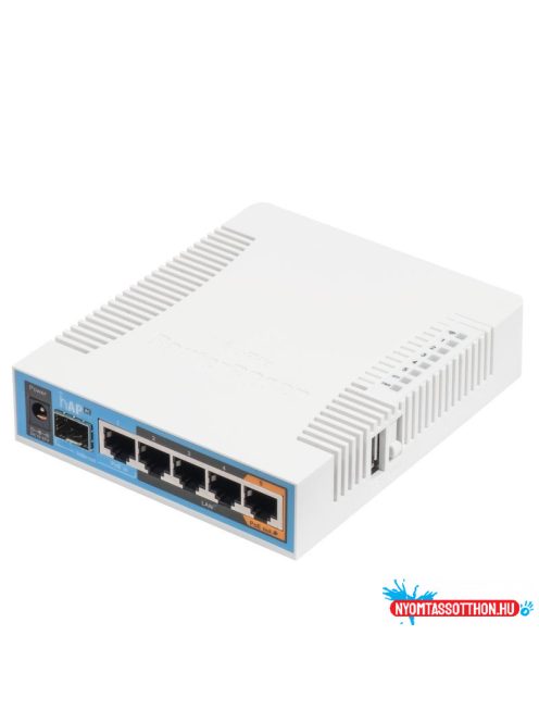 MikroTik hAP ac RB962UiGS-5HacT2HnT L4 128MB 5x GbE LAN 1x GbE SFP Dual-band Vezeték nélküli Router