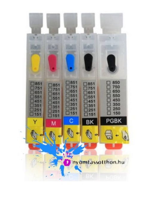 CLI-551 / PGI-550 kompatibilis újratölthető patron szett (tinta nélkül)