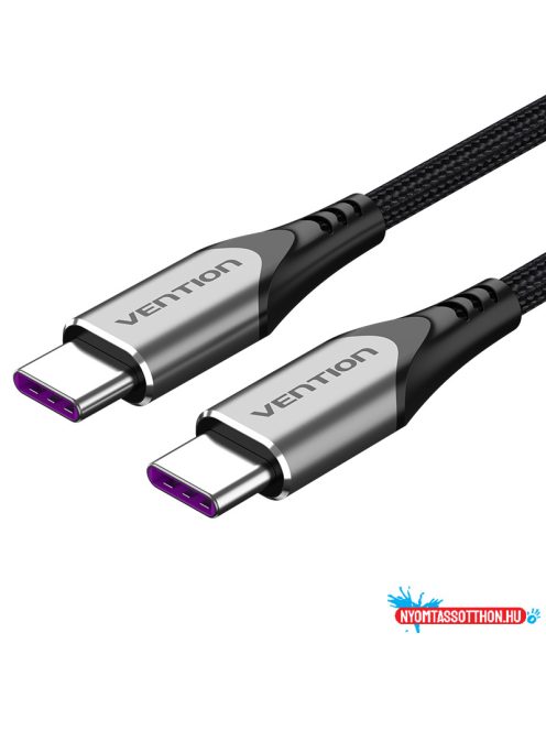 Vention USB-C 2.0/M -> USB-C 2.0/M, (5A,szürke), 2m, kábel