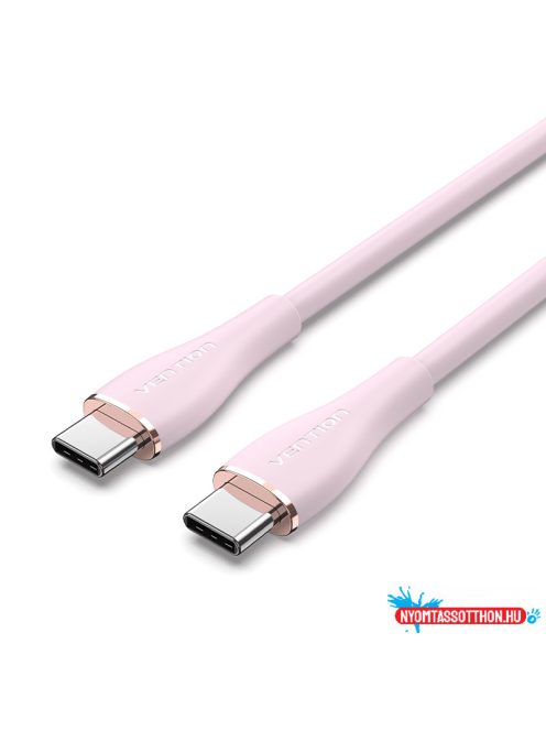 VENTION USB 2.0 C M to C M  5A kábel  1.5M Pink Silicone Type