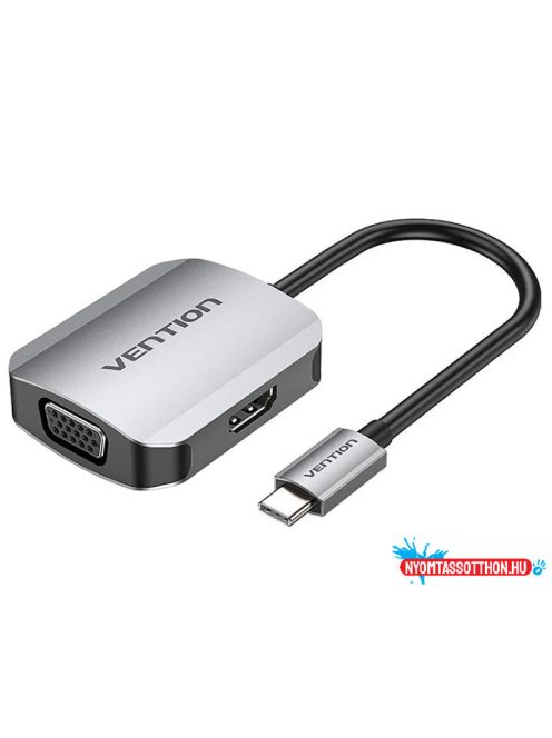 VENTION USB-C to HDMI/VGA Converter 0.15M Gray Aluminum Alloy Type