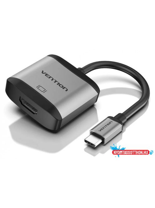 VENTION Type-C to USB3.0*4/PD Hub 0.15M Gray Metal Type