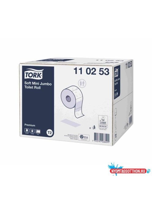 Toalettpapír 2 rétegû közületi 12 tekercs/csomag fehér Soft Mini Jumbo Tork_110253