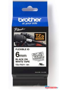 Brother TZe-FX211 6 mm széles 8m hosszú szalagkazetta