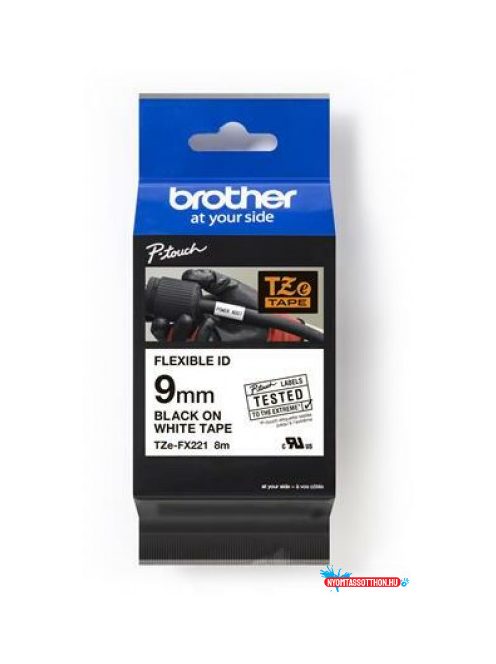 Brother TZe-FX221 9 mm széles 8m hosszú szalagkazetta