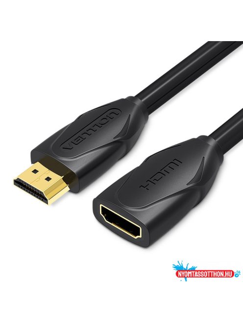 Vention HDMI/M -> HDMI/F (hosszabbító, fekete), 2m, kábel