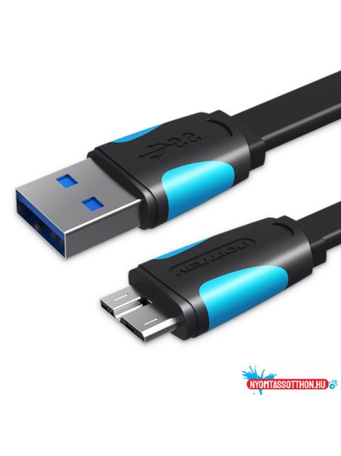 VENTION KÁBEL Lapos USB3.0 A M to Micro B M Kábel 0.25M Black