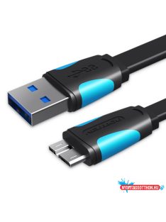   VENTION KÁBEL Lapos USB3.0 A M to Micro B M Kábel 0.5M Black